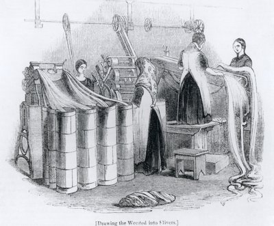 Drawing the Worsted into Slivers by English School
